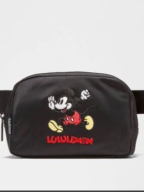 lululemon athletica Black Belt Bag with Mickey Embroidery